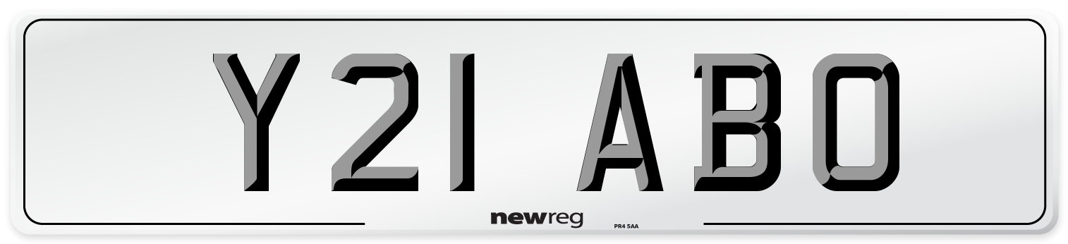 Y21 ABO Number Plate from New Reg